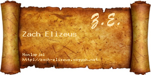Zach Elizeus névjegykártya